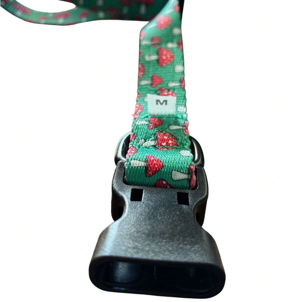 Unleashed Dog Apparel Collar Adjustable Strap Red Mushroom Print Boho Medium